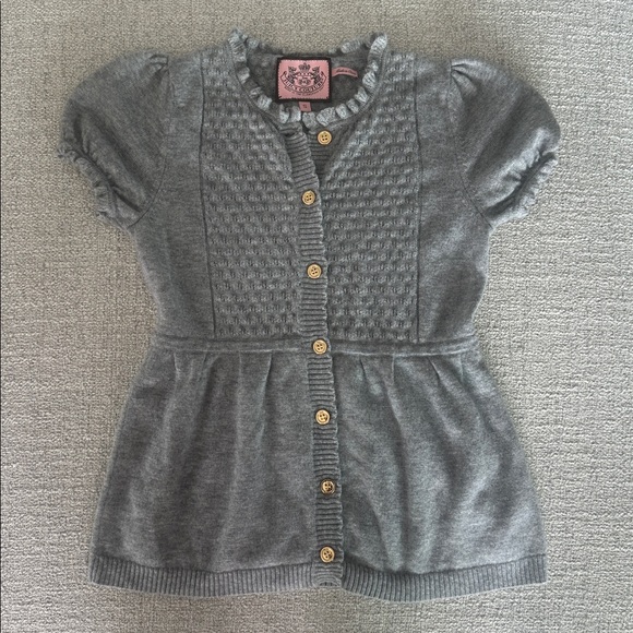 Juicy Couture Tops - Juicy Couture Y2K Gray Babydoll knit Sweater Top Wool and Cashmere - size S